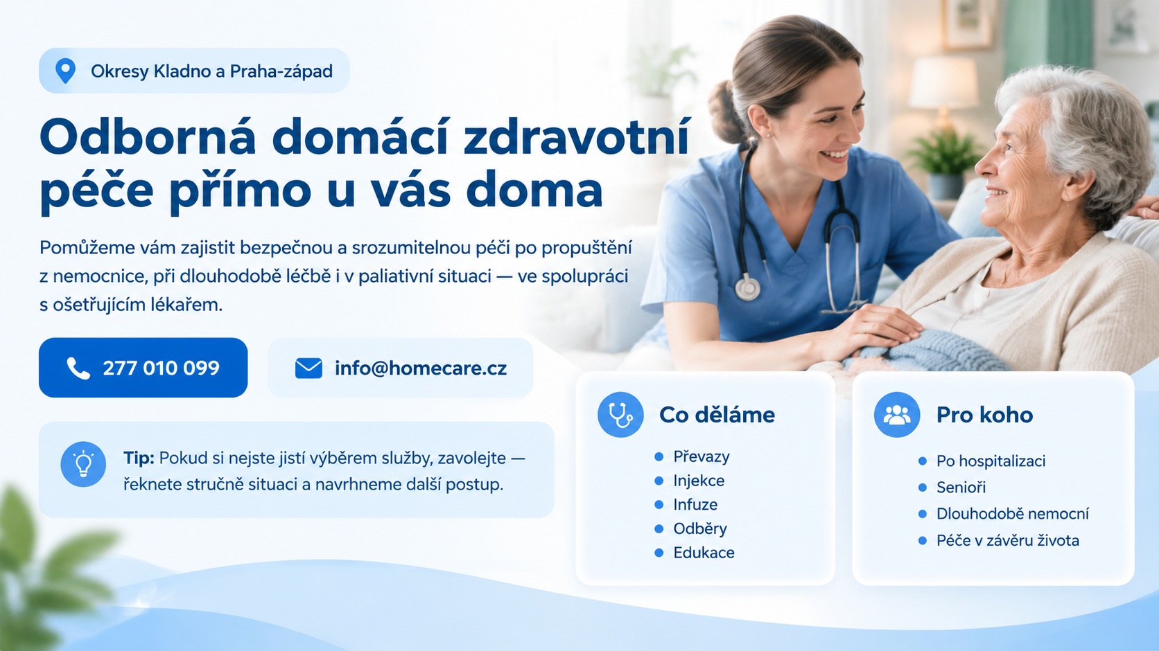 Sestra Home Care Rite poskytující domácí zdravotní péči